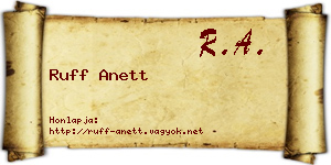 Ruff Anett névjegykártya